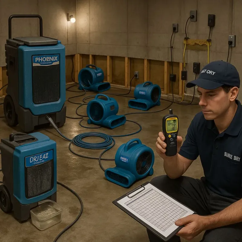 Structural Drying and Dehumidification process in Quinnesec, MI